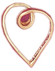 Dazzlers Solid 14k Gold Floating Heart Charm Pendant Available in three colors from jewelsberry (weights:1.8 grams only)