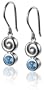 Zina Sterling Silver Swirl Drop Earrings With Blue Topaz