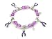 Silver Tone and Purple Beaded Awareness Ribbon Stretch Bracelet