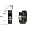 Black Stainless Steel Skull Huggie Hoop Earrings