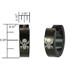 Black Stainless Steel Skull Huggie Hoop Earrings