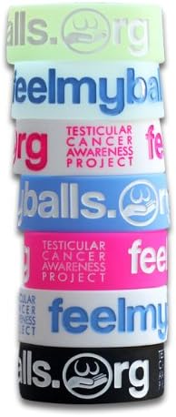 7 Pack - FeelMyBalls.org Mixed Color Wristbands for Testicular Cancer Awareness