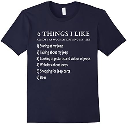 Men's 6 Things I Like - Jeep T-shirt 2XL Navy