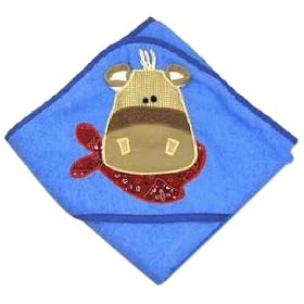 Mullins Square Pony Hooded Corn Blue Towel with Washcloth