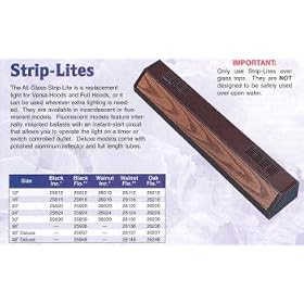 All-Glass Aquarium Fluorescent 20 Single Tube Black Strip Light by All-Glass