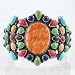 Kirk Smith Sterling Silver Cluster Bracelet with Spiny Oyster and Gaspeite, #10974