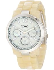 XOXO Womens XO5511 Horn Color Bracelet with Silver Case Watch