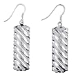 Sterling Silver 2-Inch Wave Dangle Earrings