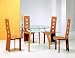 Kitchen & Housewares : Elegant Tempered Glass Round Cherry Dining Table with 4 Matching Chairs Set