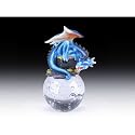 Blue Baby Dragon on Glass Ball Figurine