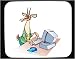 Mouse Pad with computer, antelope, secretary