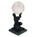 Atlas Ball Holder on Marble with 4" Lead Crystal Globe - Bronzed Finish