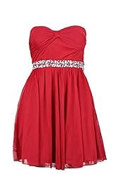 Strapless Polyester Corset   Waistline Cocktail   Dress With Rhinestones