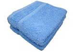 Textiles Plus 18-Inch by 32-Inch Cotton Hand Towel, Sky Blue, Set of 2