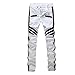 Krralinlin Men White Straight Distressed Ripped Denim Casual Pants Skinny Jeans