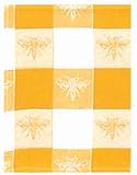 100% Cotton Jacquard Check Dishtowel Yellow Honey Bee 18" X 28" Set / 6
