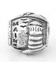 Authentic Sterling Silver Zable Maine Lighthouse State Bead Charm