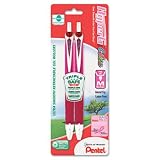 Pentel KL257BP2PBC - HyperG Roller Ball Retractable Gel Pen, Pink Ink, Medium, 2 per Pack-PENKL257BP2PBC