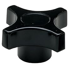 Davies Thermoset Four Arm knob, Flute Rim, Threaded Through Hole, 5/16"-18 Thread Size X 1/2" Thread Length, 1.50" Diameter (Pack of 5)