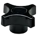 Davies Thermoset Four Arm knob, Flute Rim, Threaded Through Hole, 5/16"-18 Thread Size X 1/2" Thread Length, 1.50" Diameter (Pack of 5)