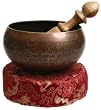 Unique Spiritual Yoga Gift Idea Him or Her - 6" Authentic Hammered Copper Tibetan Singing Bowl Set