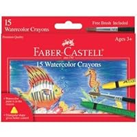 Faber-Castell Watercolor Crayons with Brush 15-pk.
