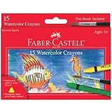 Faber-Castell Watercolor Crayons with Brush 15-pk.