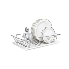 Buy Chrome Dish rack with Tray by Kennedy Home Collections by Hold N Storage