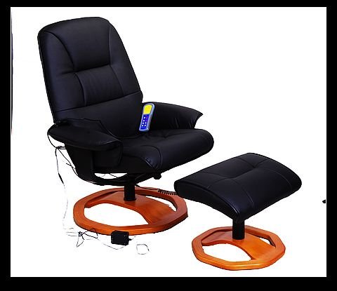 Aosom® I3128 Leather Office/recliner Massage Chair with Ottoman--black
