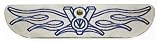 CHEVY/FORD/MOPAR CHROME ALUMINUM REAR VIEW MIRROR - BLUE V8 LOGO