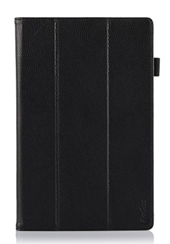 ProCase Microsoft Surface 2 Case - Tri-Fold Leather Case Cover for Microsoft Surface 2 and Surface RT Tablet (NOT for Surface Pro Tablet), built-in stand, elastic hand strap, and stylus loop (Black)