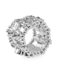 Womens Silver Tone Stretchable Ring