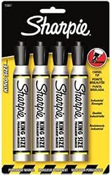 Sharpie King Size Black Marker 4-Pack Chisel Tip Pens (1-Card)