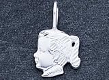 Sterling Silver Girl Head Charm