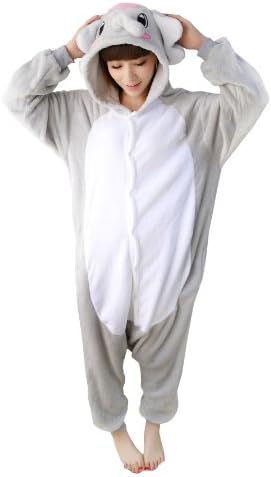 Dozcy Grey Elephant Kigurumi - Unisex Costumes Pajama Onesies (M)
