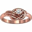 18K Rose Gold Diamond Love Knot Ring - 0.08 Ct.