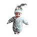 Mingao 14 Inches High Simulation Baby Doll's Clothes Blue Stripes Rompers Suit with Hat