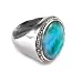 Designer Larimar and Swarovski Crystals Ring