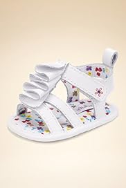 Autograph Leather Open Toe Ruffle Pram Shoes
