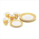 12 PIECE STRIPES DINNERWARE SET