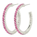 Pink Hoop Dangle Earrings