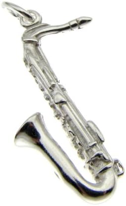 Phil Laender - Silver Saxophone Pendant - Sterling Silver - 2.30 Gr - 28 mm