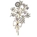 Lee Angel Silver crystal and Pearl Bouquet Brooch