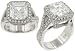 2 Row Pave Diamond Engagement Ring 1.07cttw (CZ ctr)