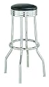 Set of 2 50's Retro Nostalgic Style Black Bar Stools - 29"H