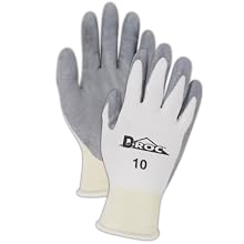 Magid D-ROC SD250 Polyethylene Glove, Polyurethane Palm Coating, Knit Wrist Cuff