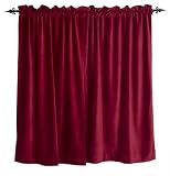 Arlee Velvet 80 by 63-Inch Curtain Pole Top 2-Pack, Burgundy