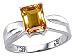 1.45 cts Genuine Emerald Cut Citrine Ring. - 14kt White or Yellow Gold