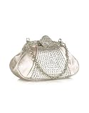 Review Maddalena Marconi  / Maddalena Marconi Swarovski Crystal Silver Satin Evening Purse w/Chain Strap