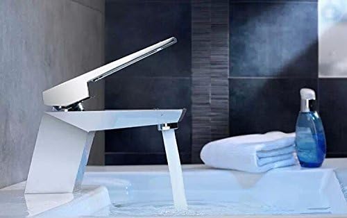LifestylllTM Generic Faucet Copper Basin-Wide Hot and cold Mixer Faucet Lavatory Single Hole Basin Trap Black And White Like A Leader , White Paint (Piping) #L4656